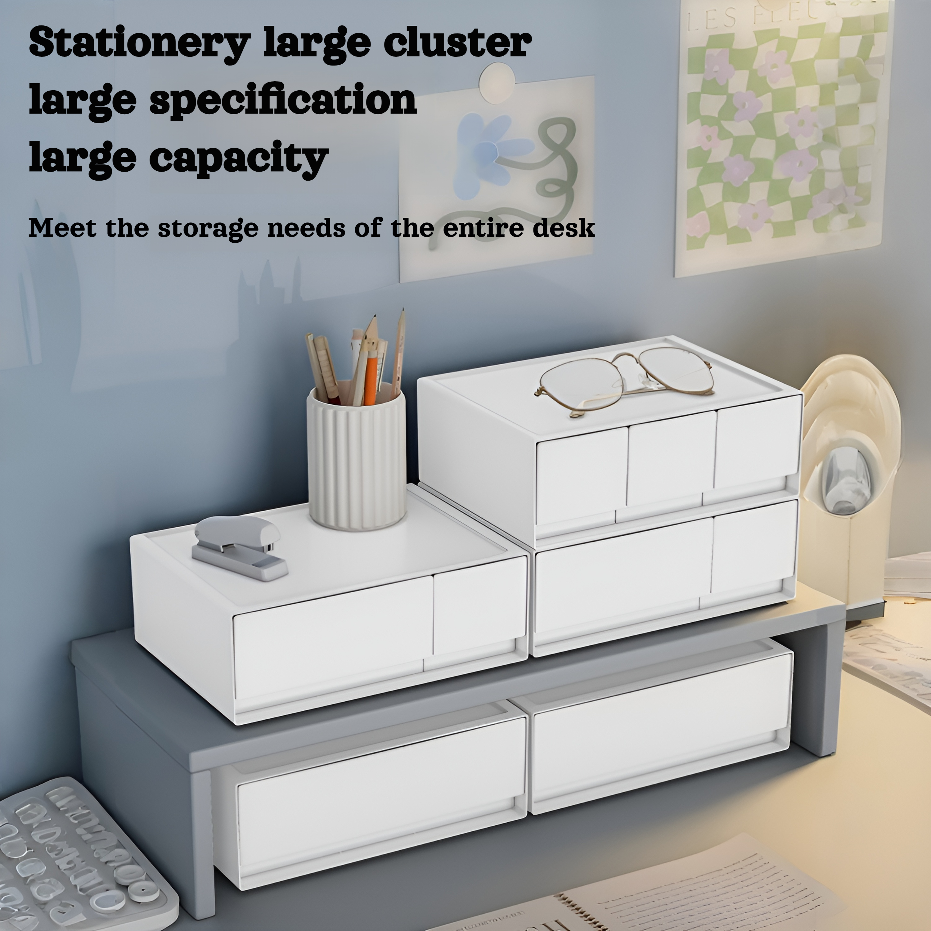 Customizable cosmetic drawer storage box for makeup organization